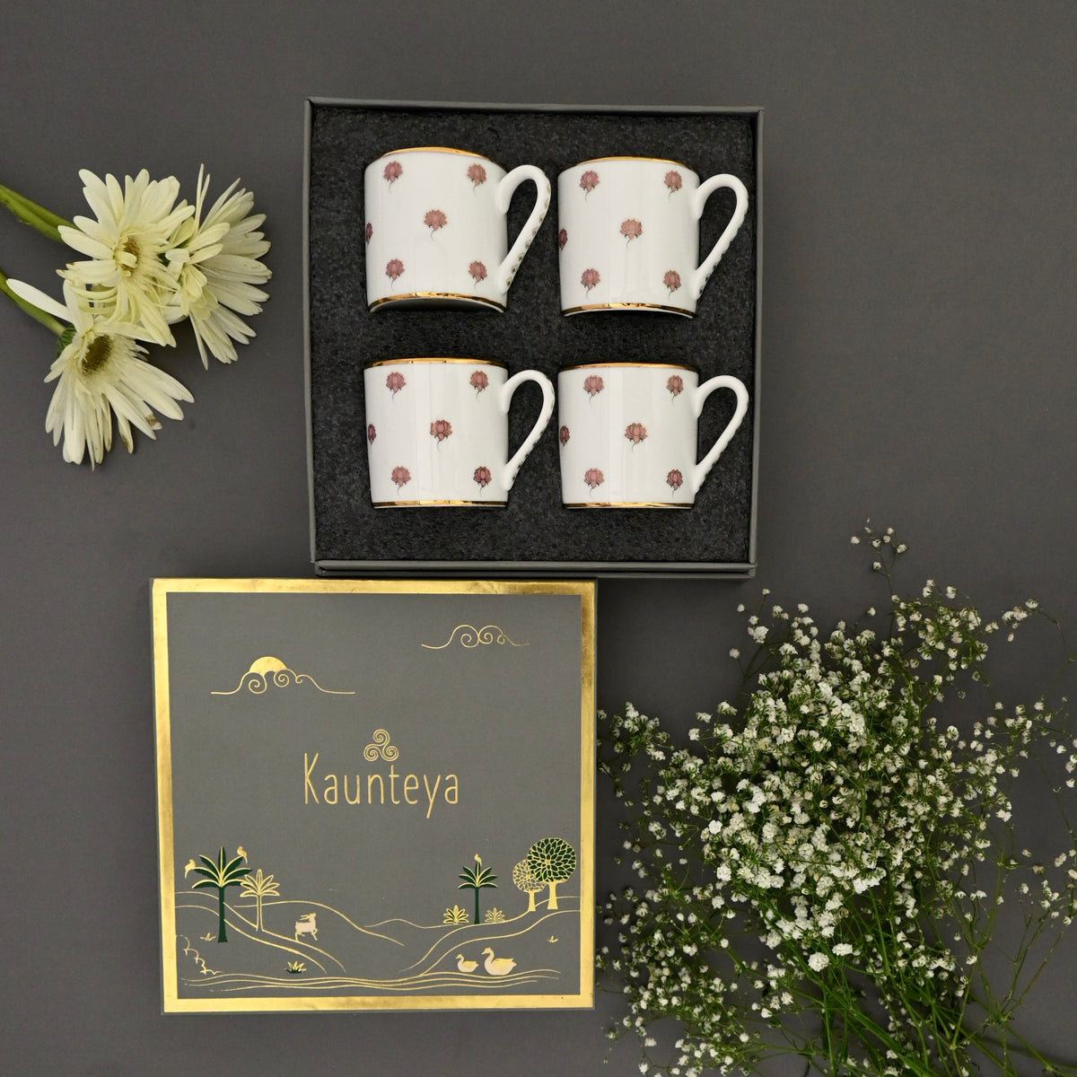 Gift Set Pichwai Mini Tea Mugs (Set of 4) Kaunteya