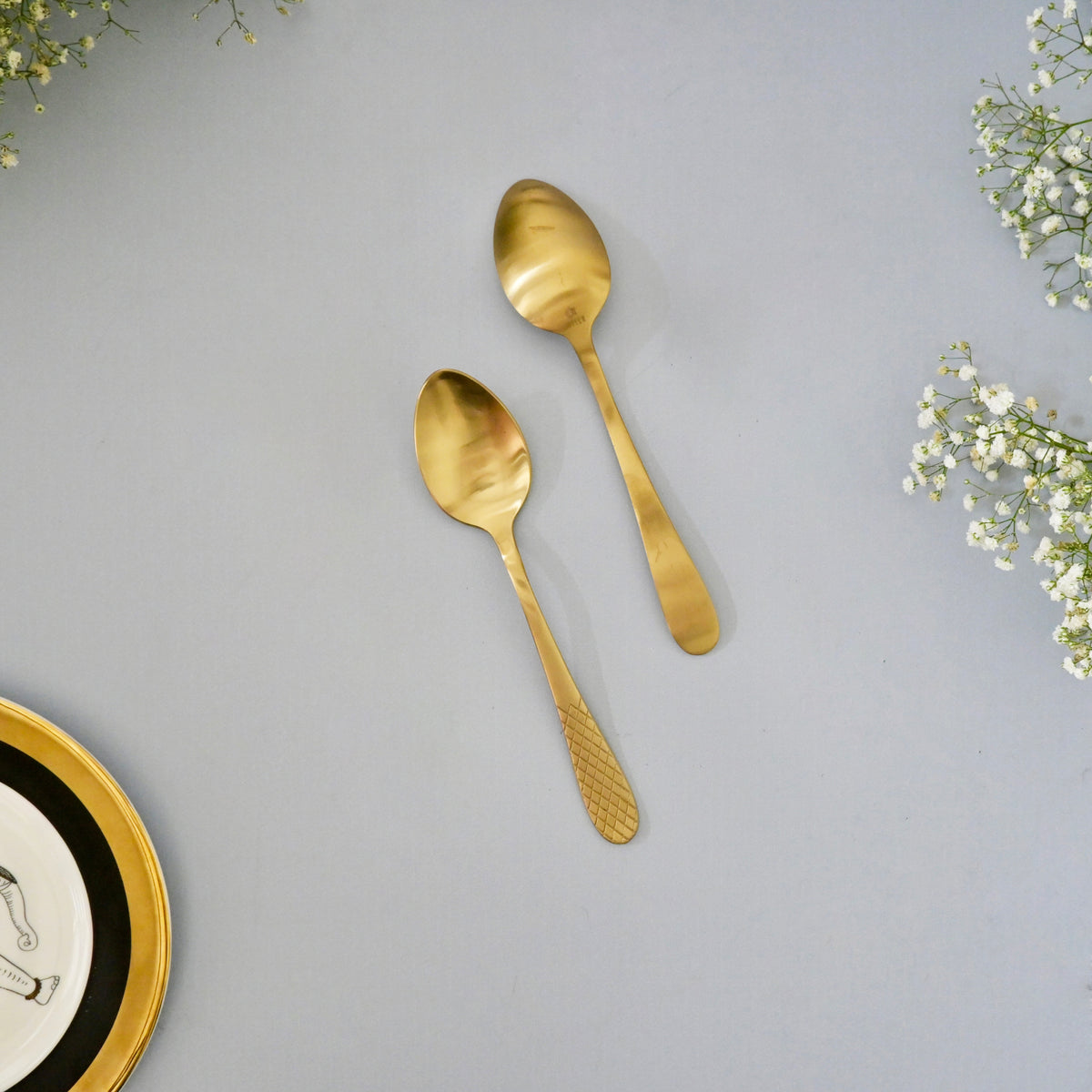 Matte Textured Gold Spoon – Kaunteya