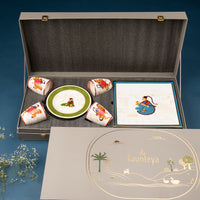 4 Coffee Mugs, 4 Snack Plates, 1 Square Platter