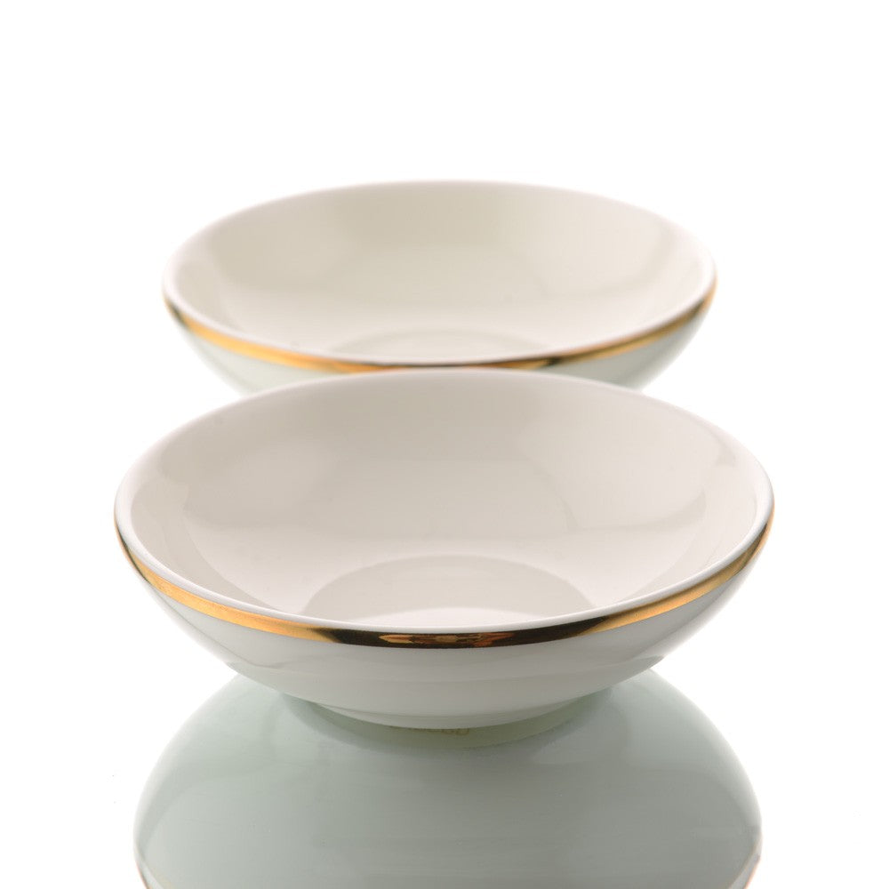 Kaunteya Airavata Premium Dessert Bowl- Lightweight, fine bone china, tableware, luxury dessert bowl, set of 6, 24K gold plated, Pattachitra art, beautiful white and gold crockery. 